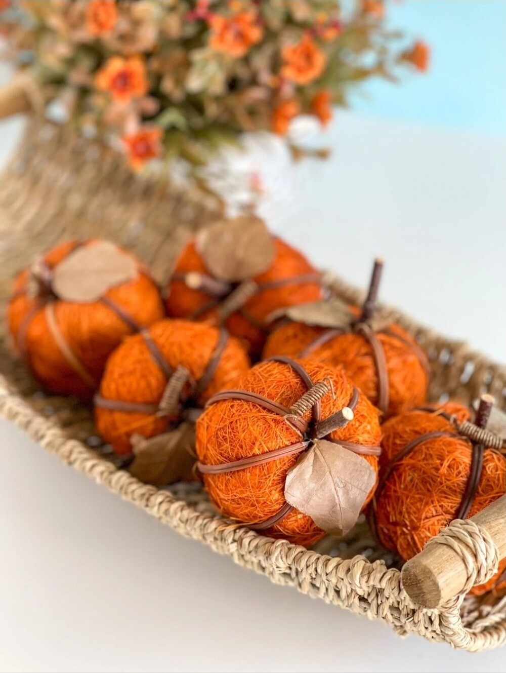 Set of 6 Husk Mini Pumpkins Fall Baskets Centerpiece Autumn Thanksgiving 2.5"